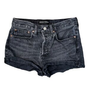 Denim Forum Aritzia black the yoko jean shorts with button fly